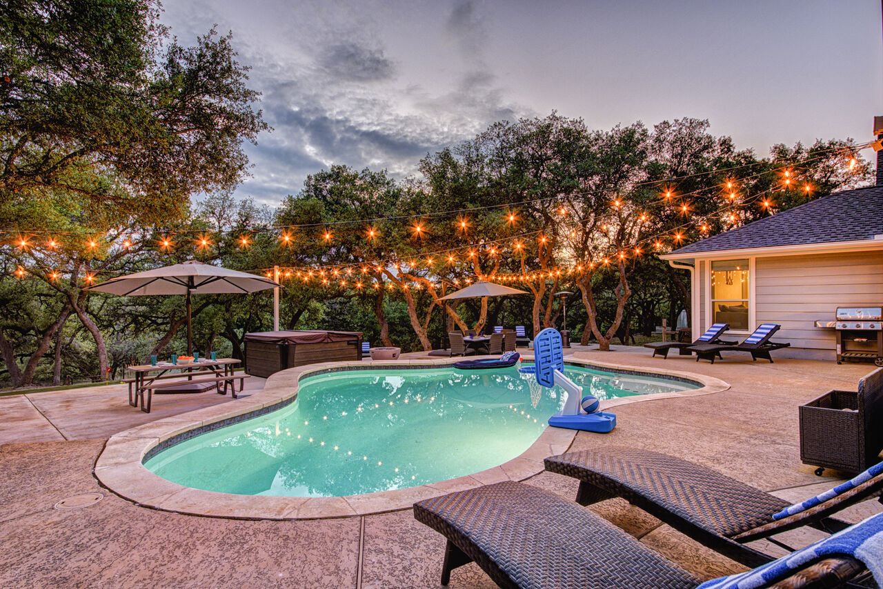 The pool in one of our 2023 Dripping Springs condos